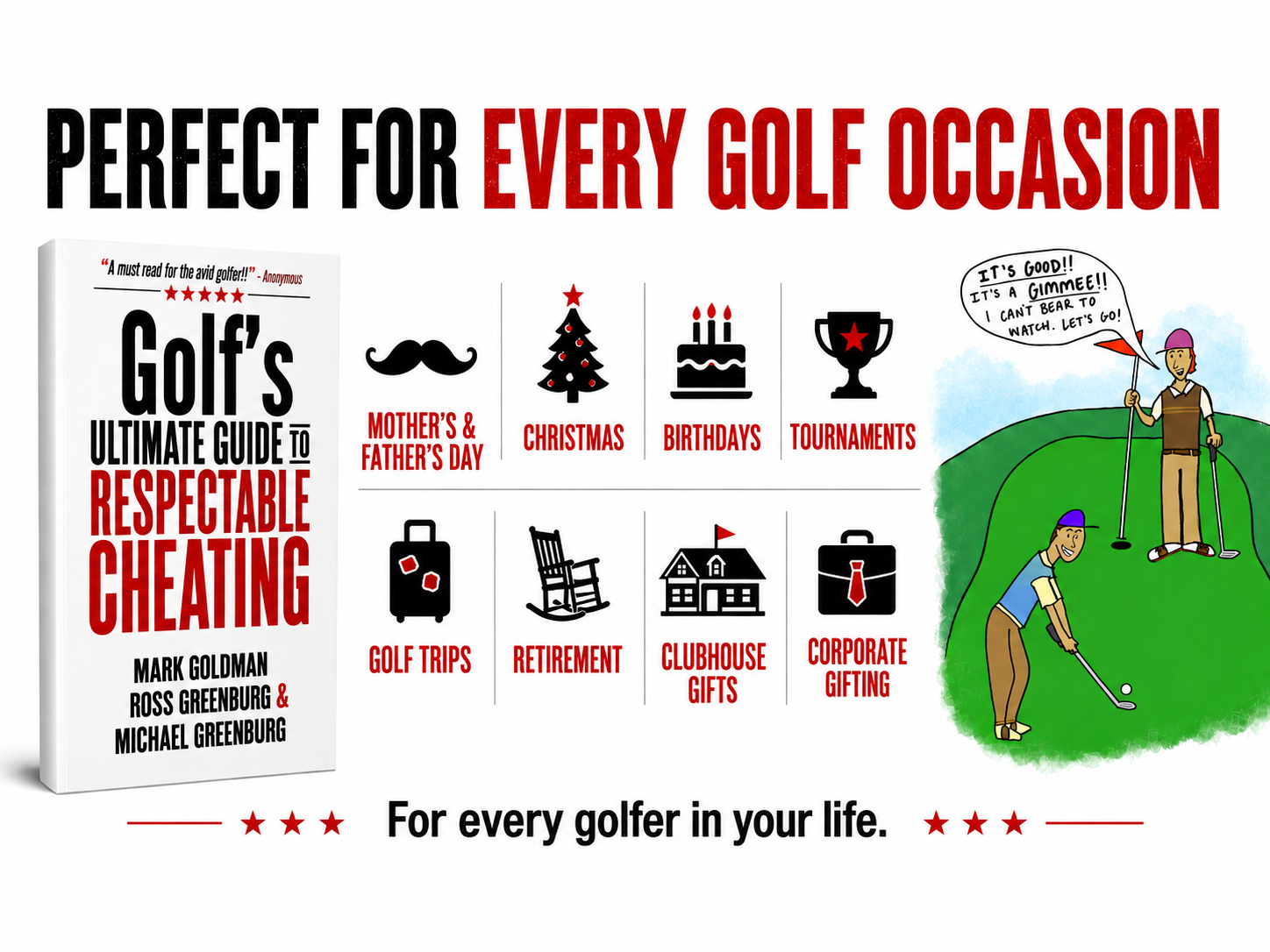 Perfect for every golf occasion: Mother's & Father's Day, Christmas, birthdays, tournaments, golf trips, retirement, clubhouse gifts, and corporate gifting. For every golfer in your life.
